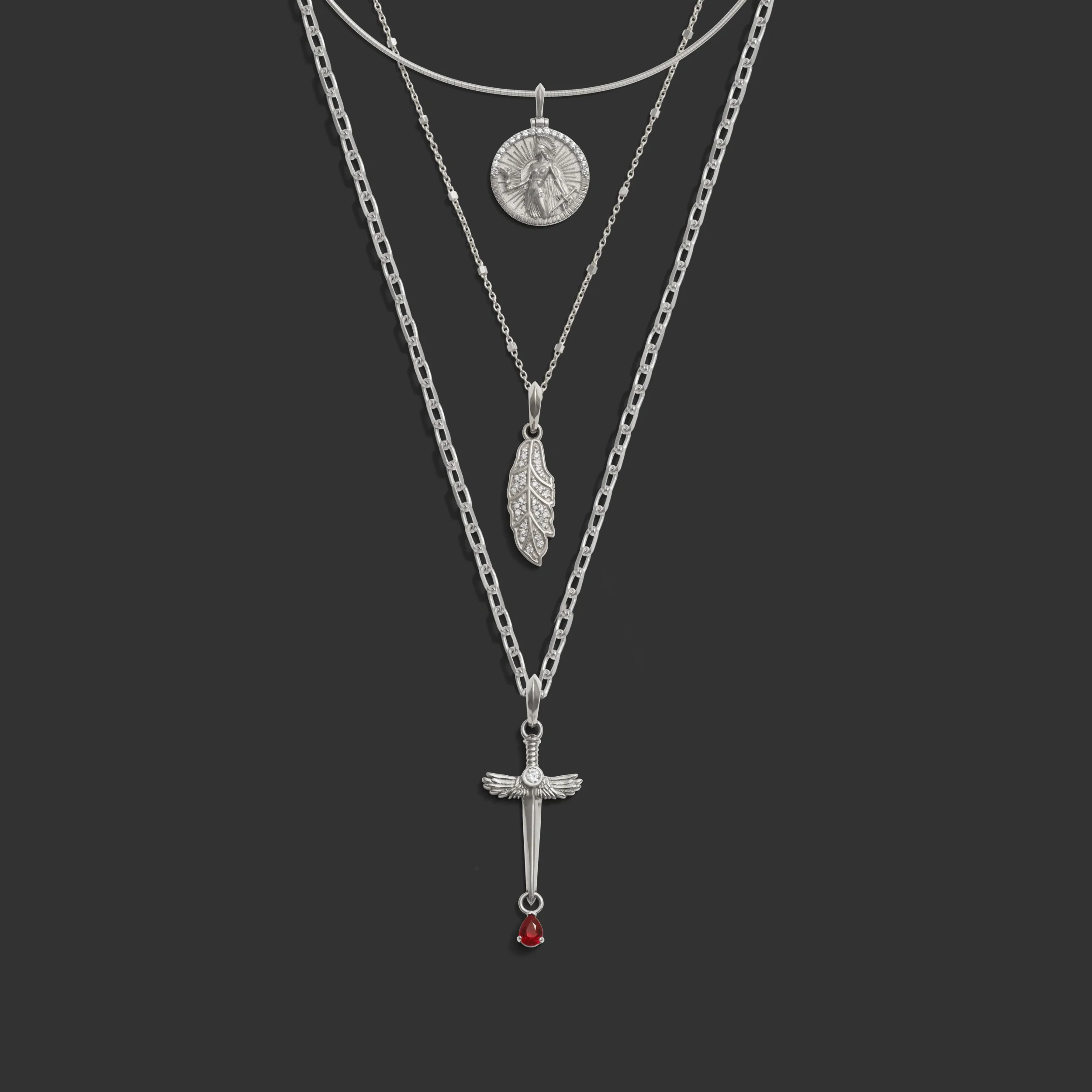 Diamond Athena Necklace Set - Image 5