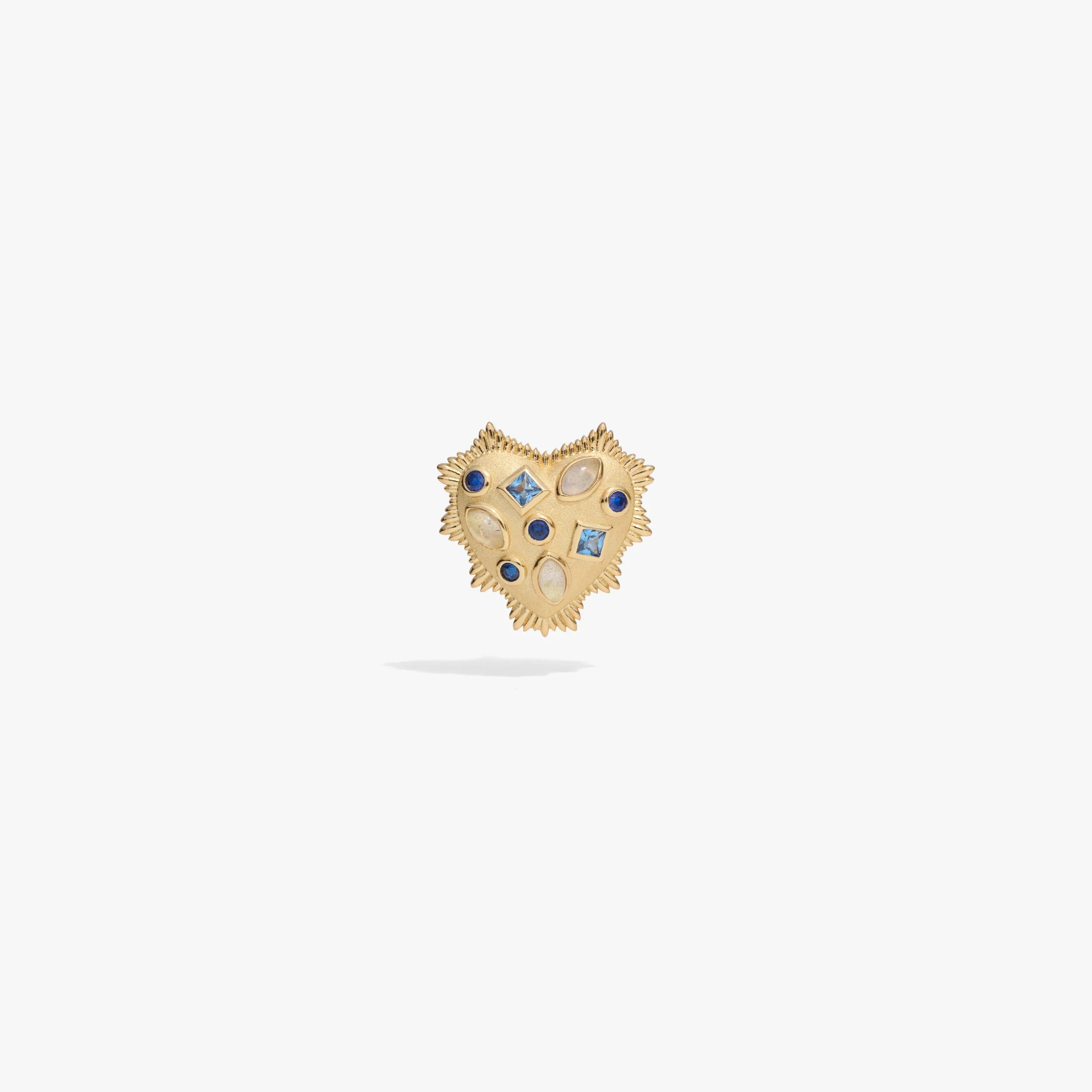 Gemstone Blue Radiant Heart Studs - Image 4
