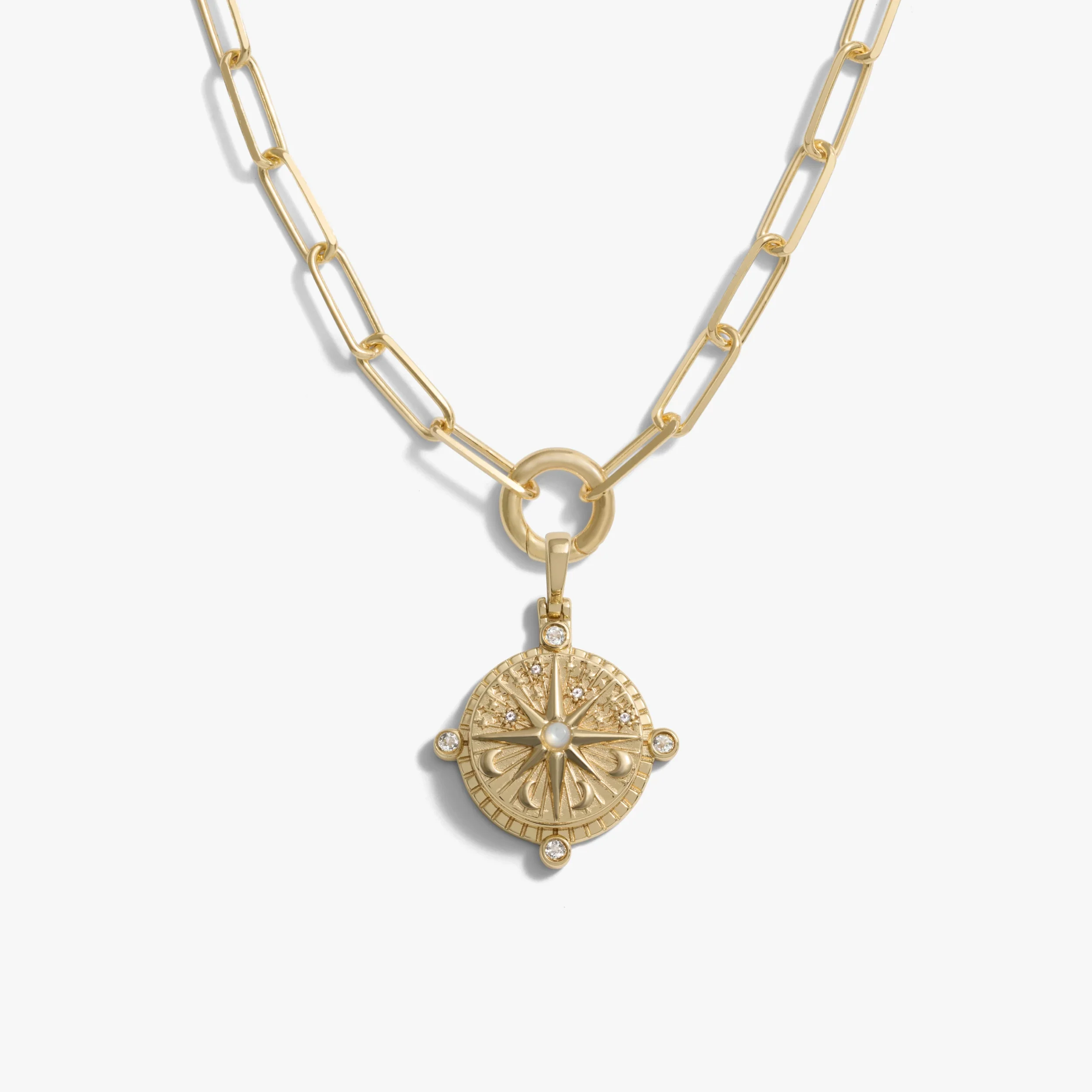 Compass Locket Single Charm Necklace - Image 4