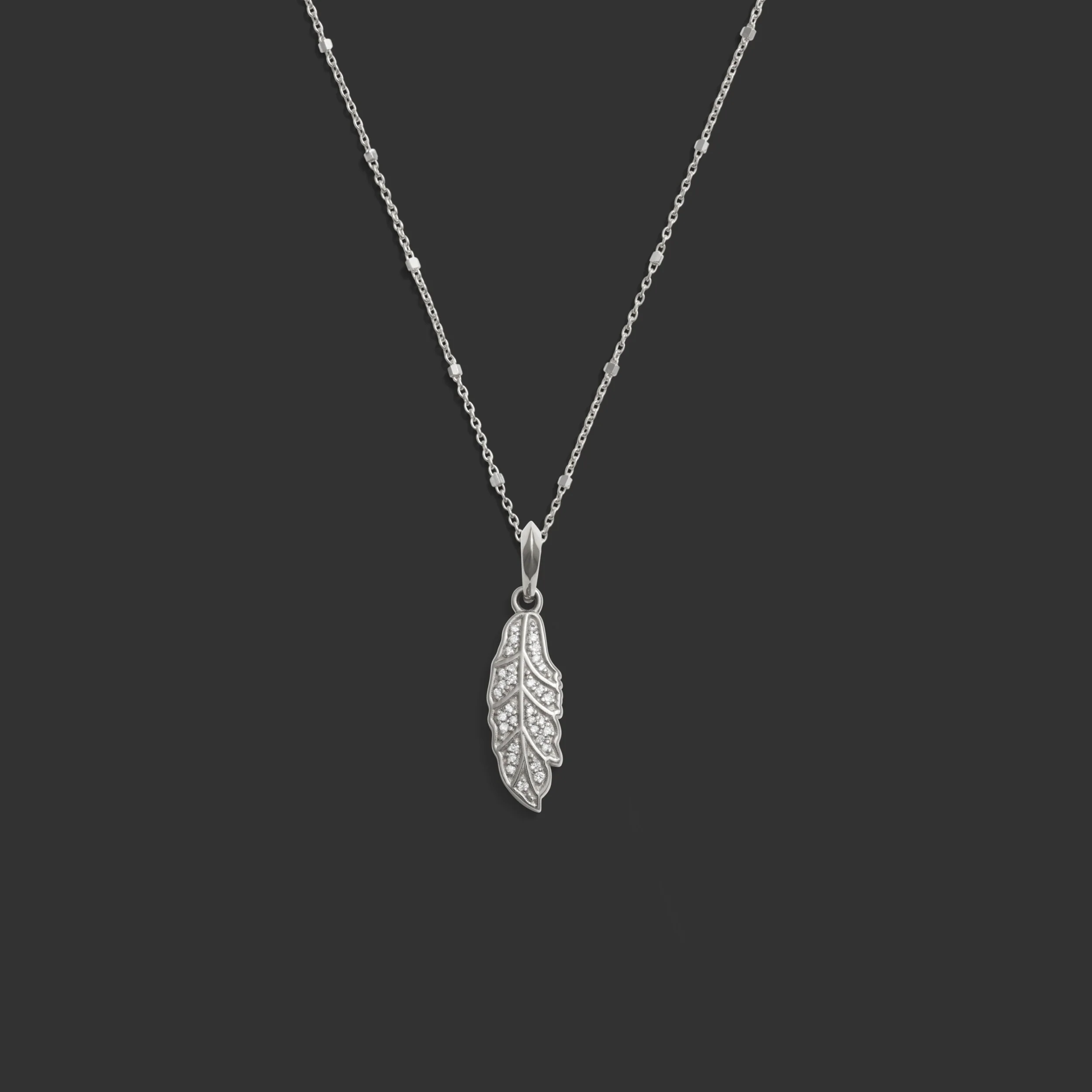 Diamond Feather Necklace - Image 7