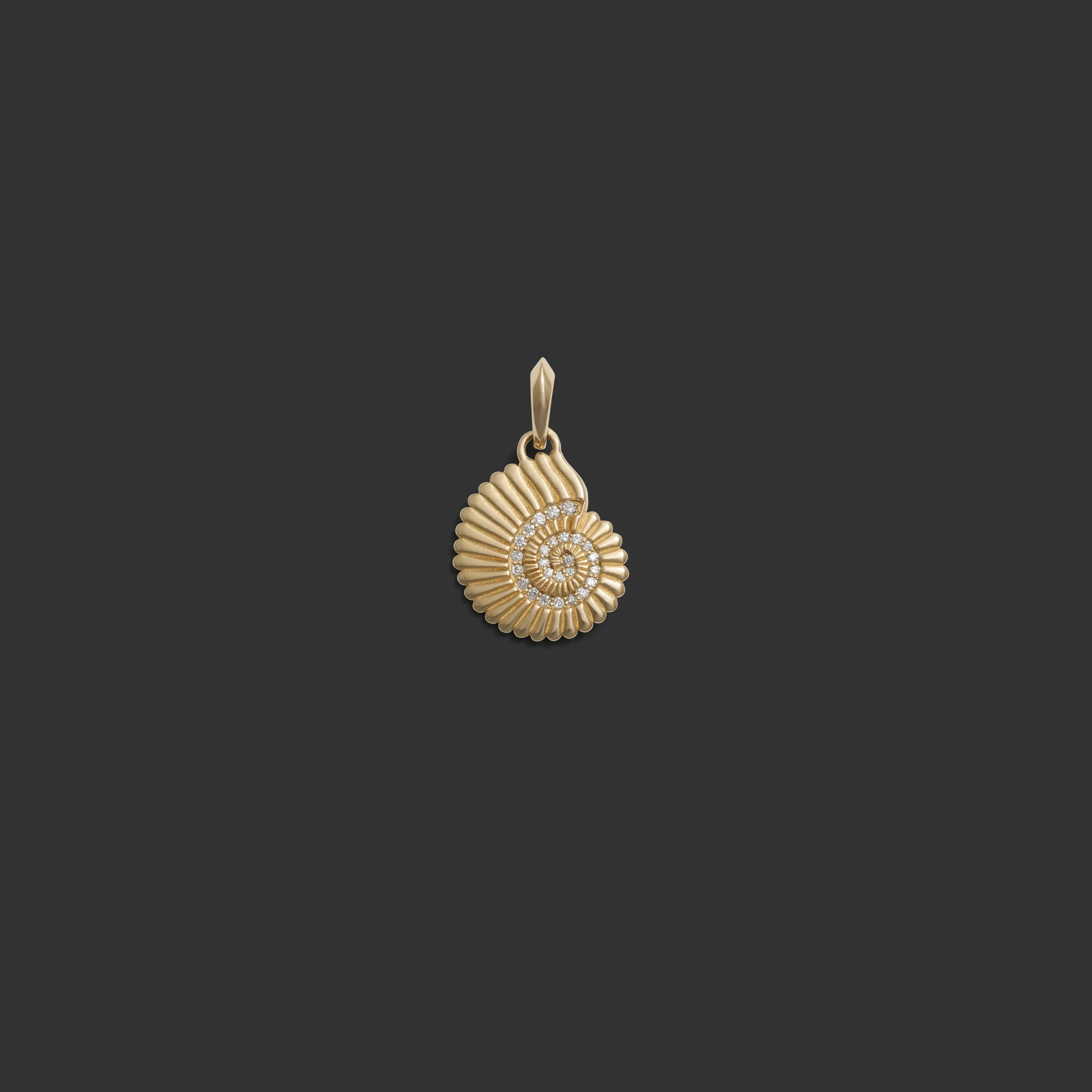 Diamond Spiral Shell Amulet