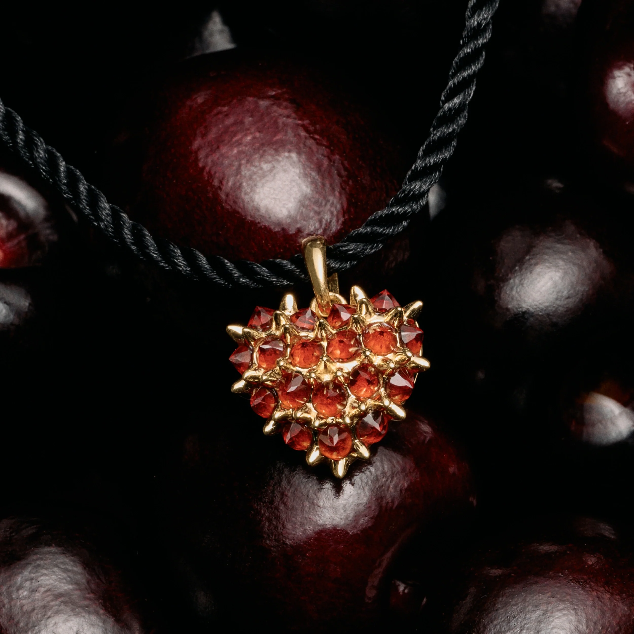 Gemstone Spiked Heart Locket - Image 3
