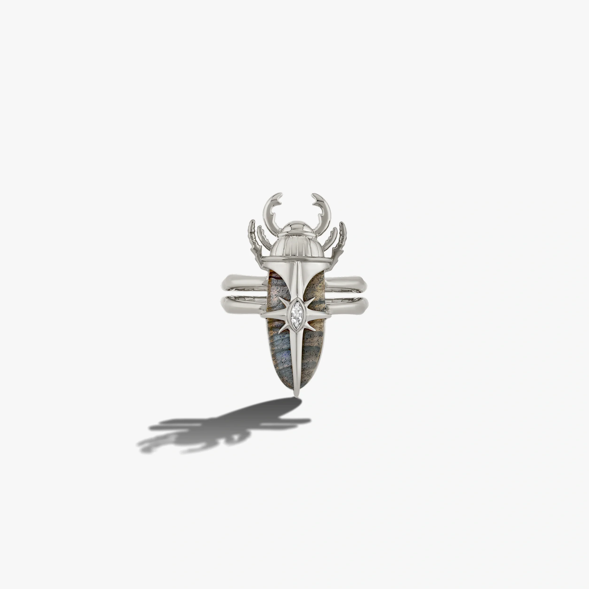 Labradorite Beetle Ring