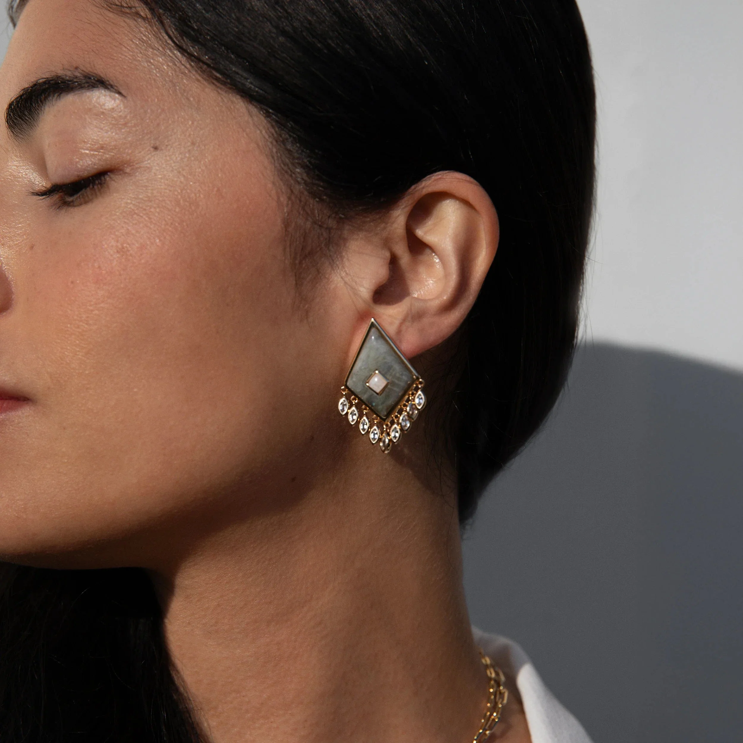 Labradorite Boho Kite Earrings - Image 2