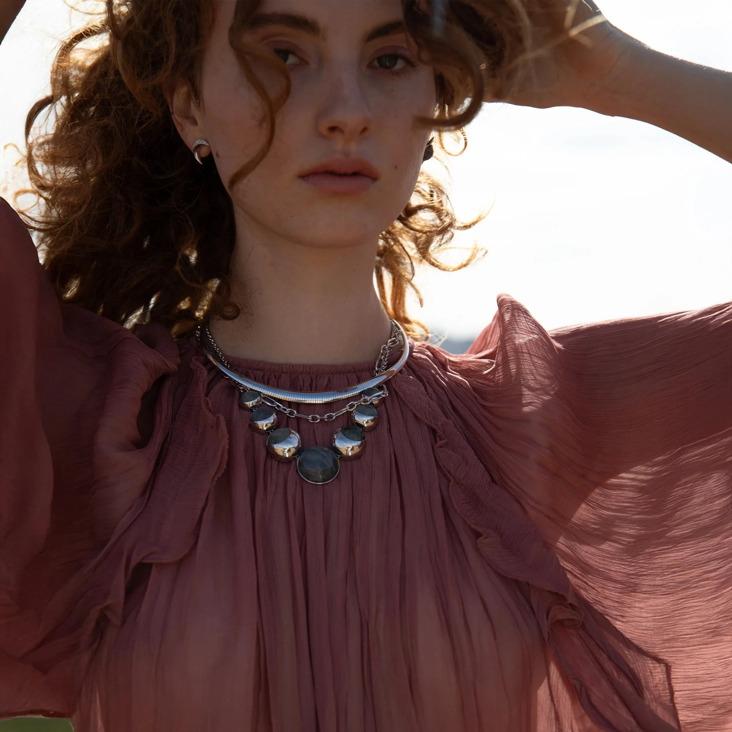Labradorite Moon Phase Statement Necklace - Image 3