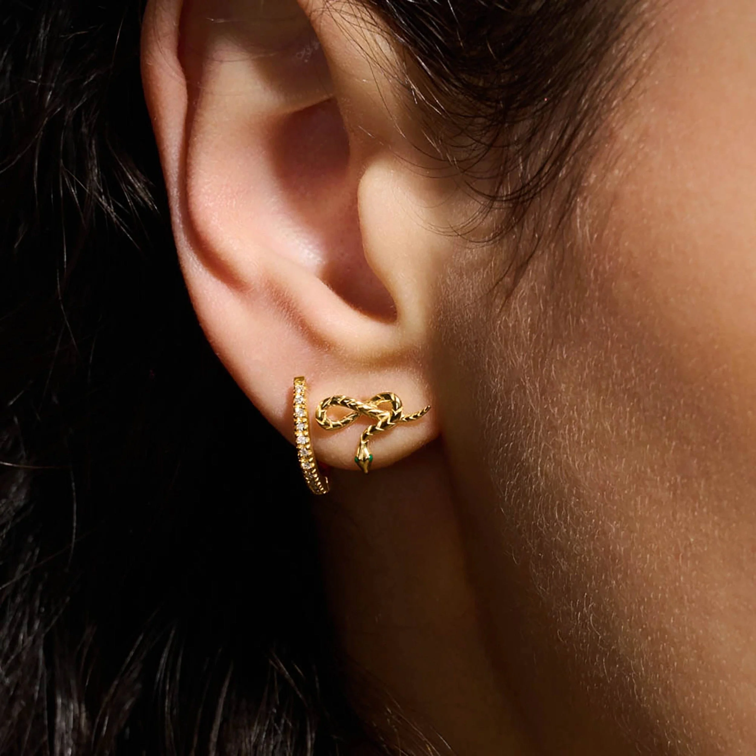 Diamond Huggie Earrings - Image 2