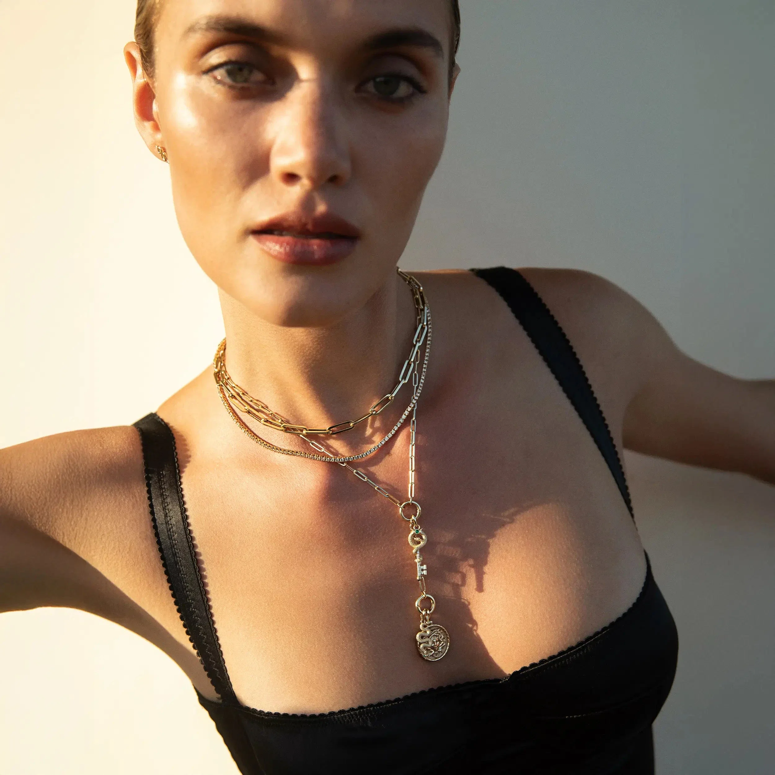 Emerald Eye Snake Necklace - Image 4
