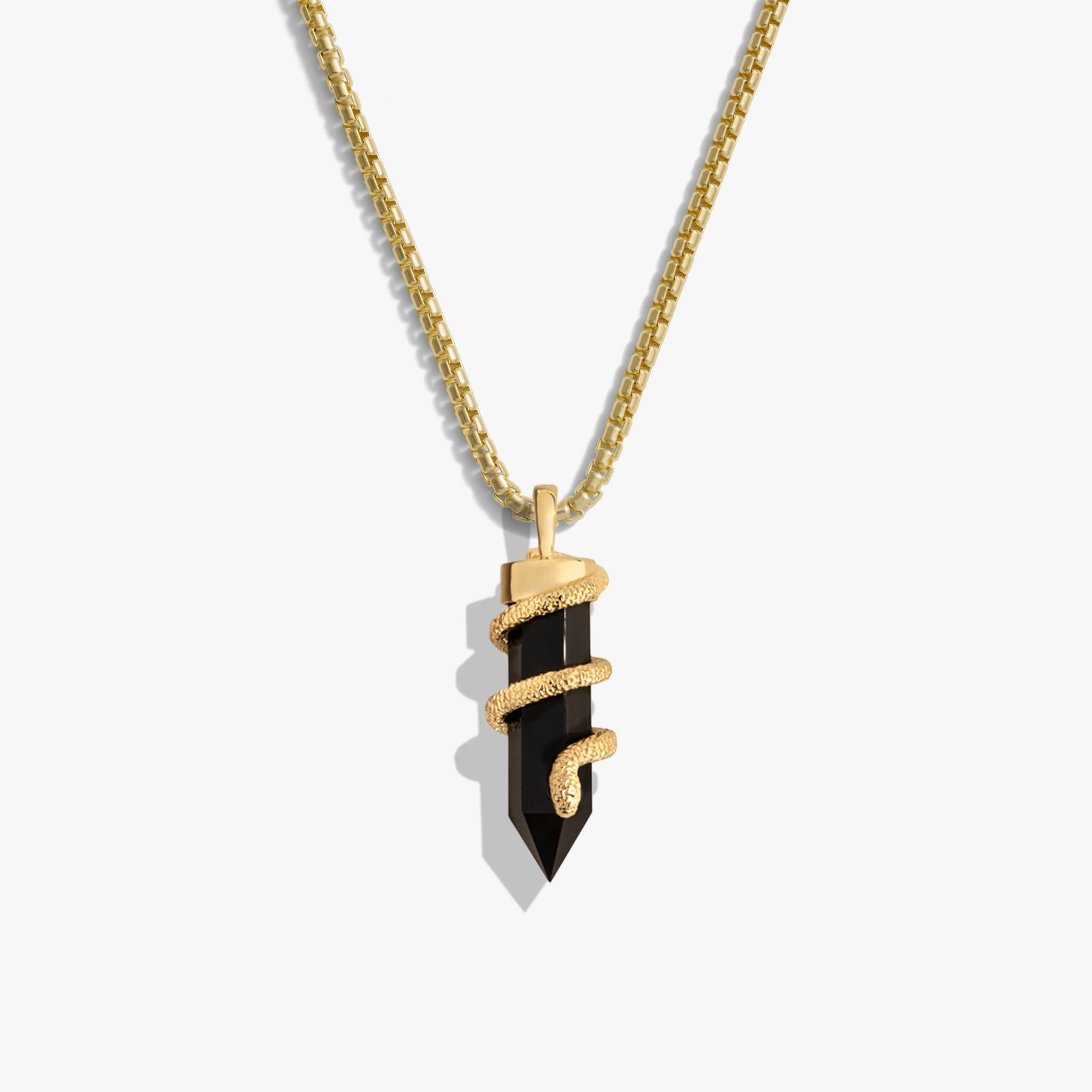 Men's Black Onyx Crystal Snake Necklace - Image 7