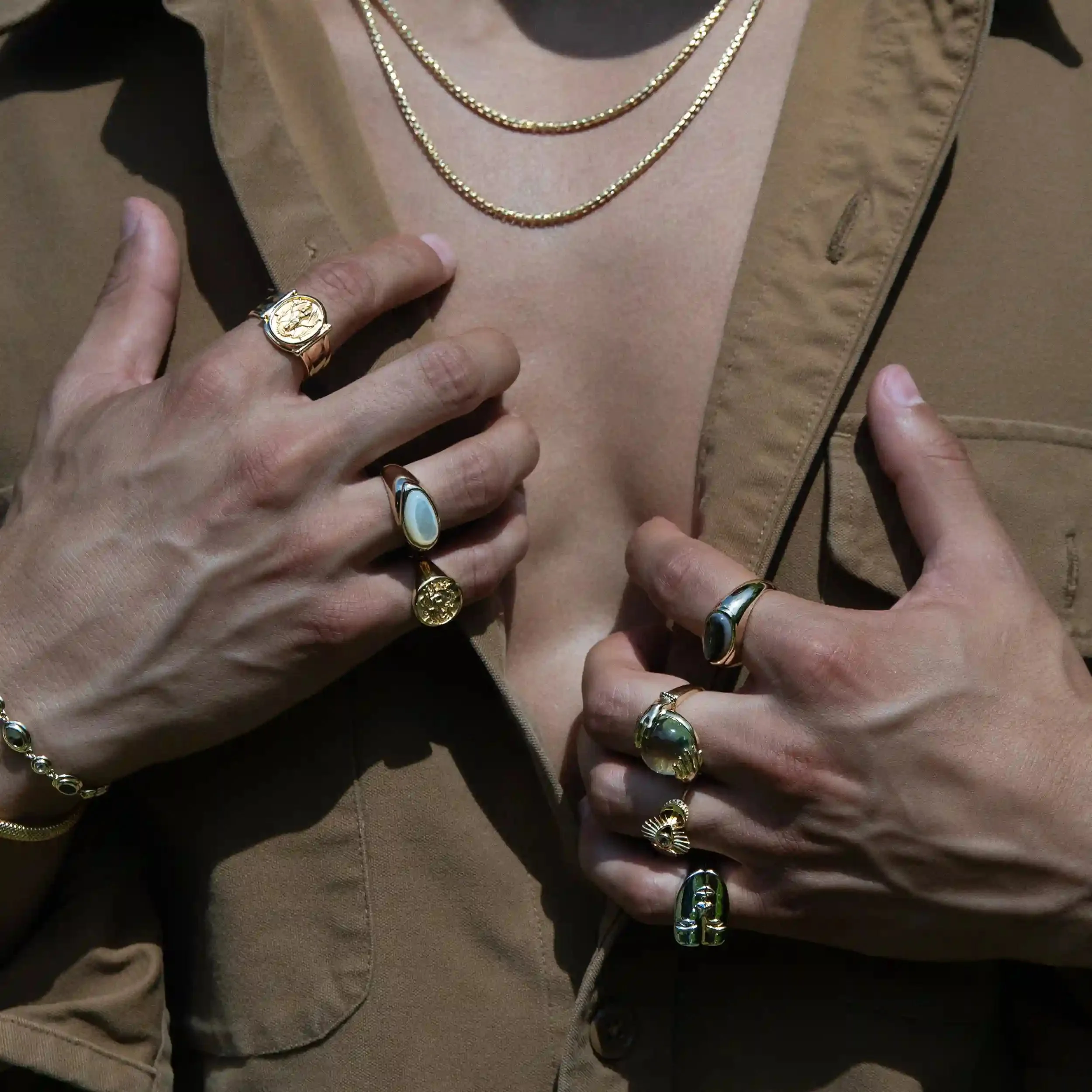 Men's Green Amethyst Fortune Teller Ring - Image 5