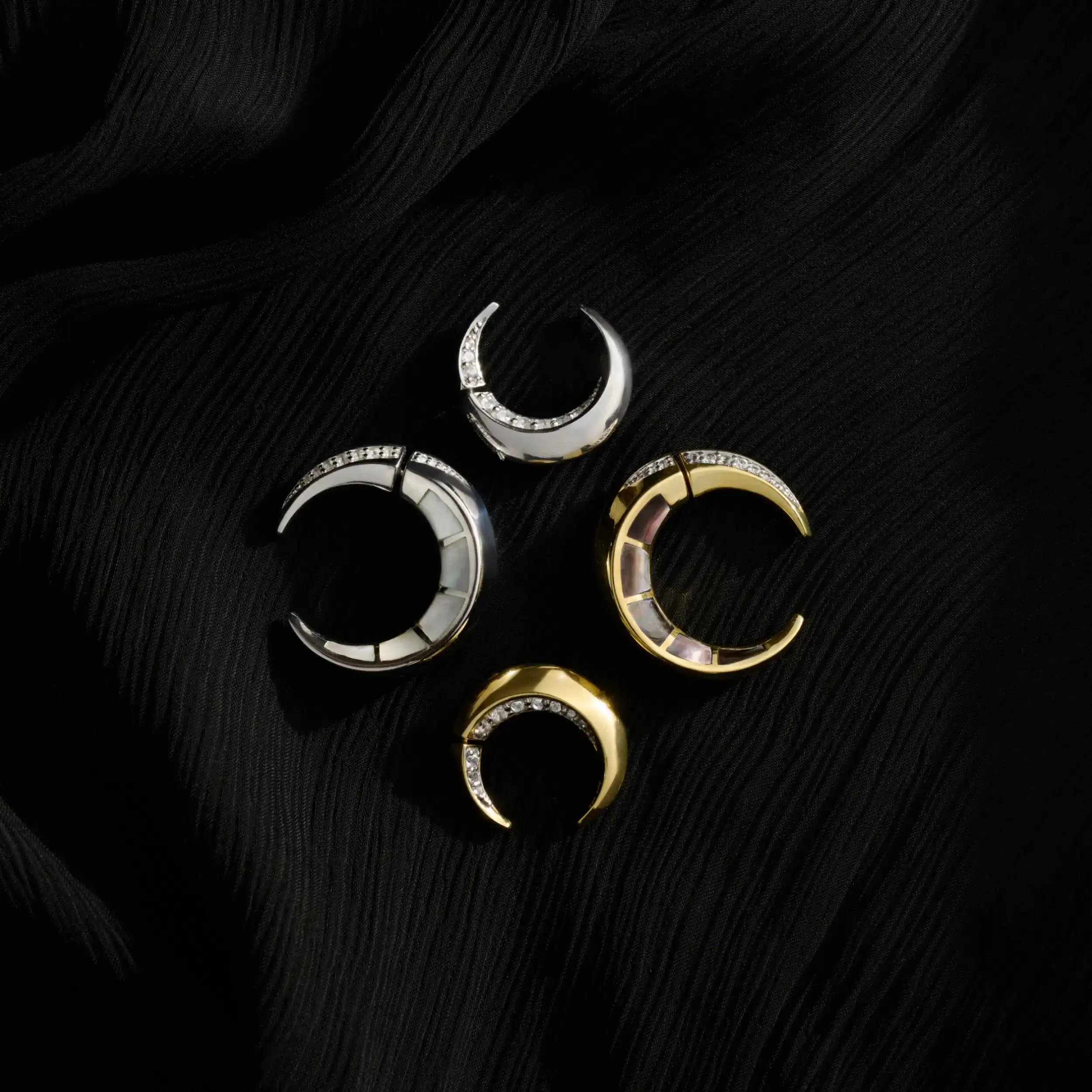 Crescent Moon Statement Earrings - Image 3