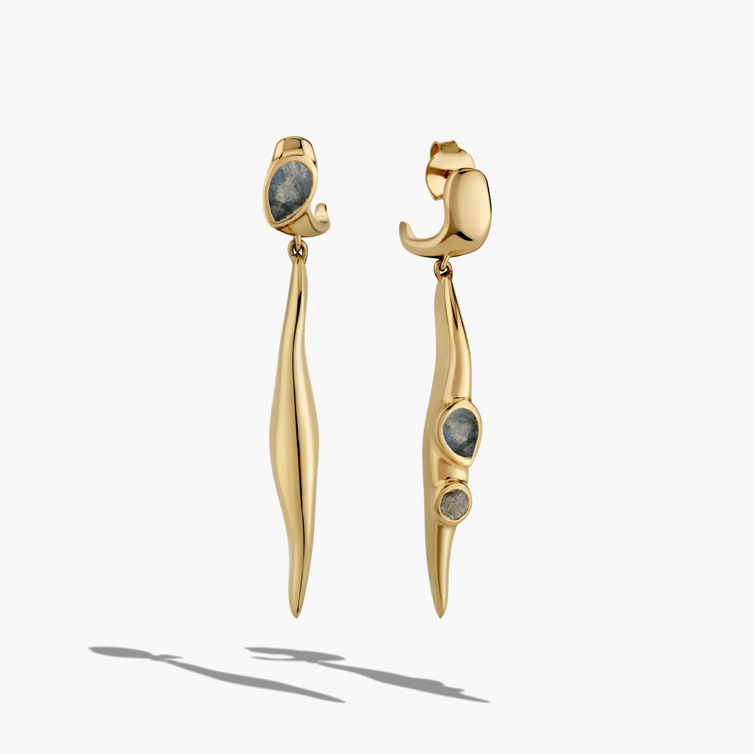 Molten Gemstone Drop Earrings - Image 4