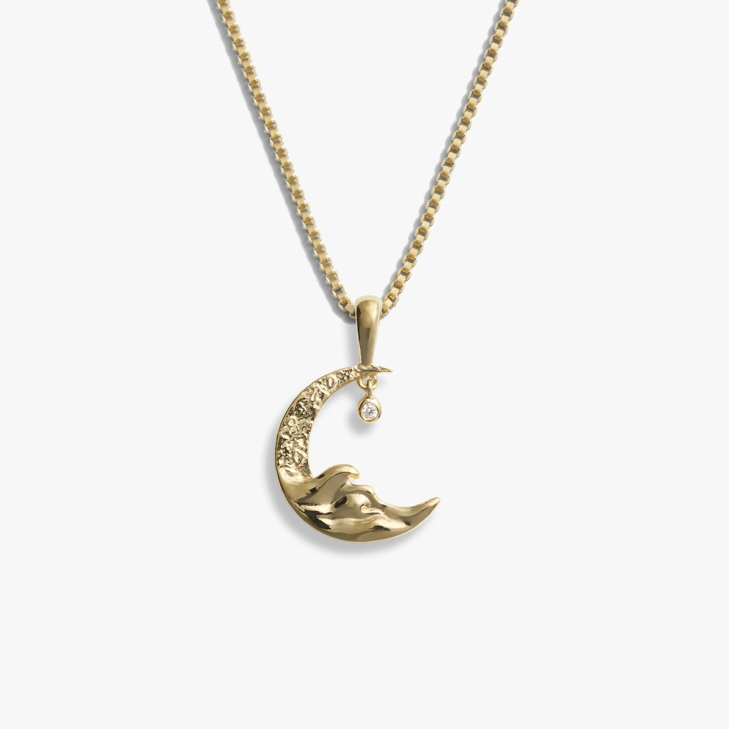 Diamond Moon Wave Necklace - Image 5