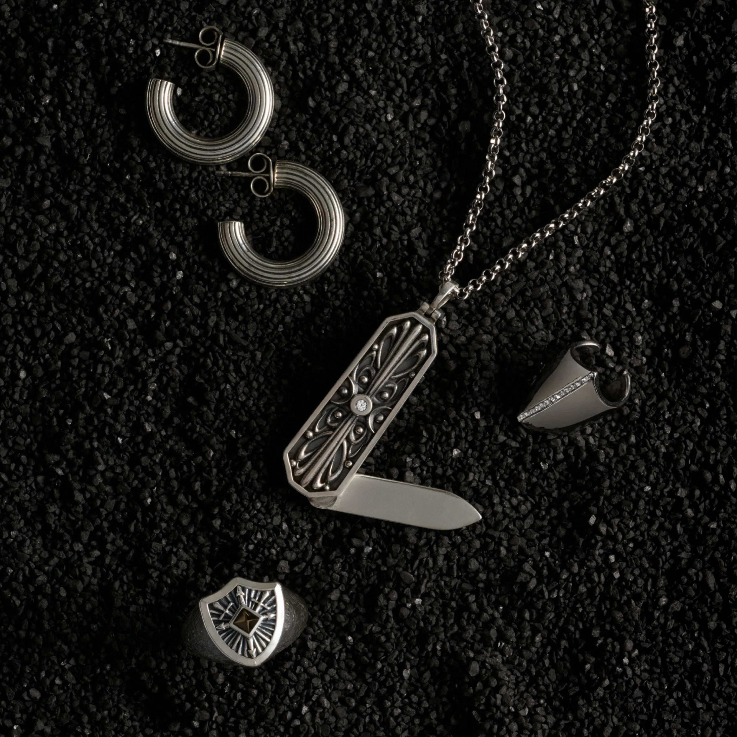 Triple Moon Pocket Knife Necklace - Image 3