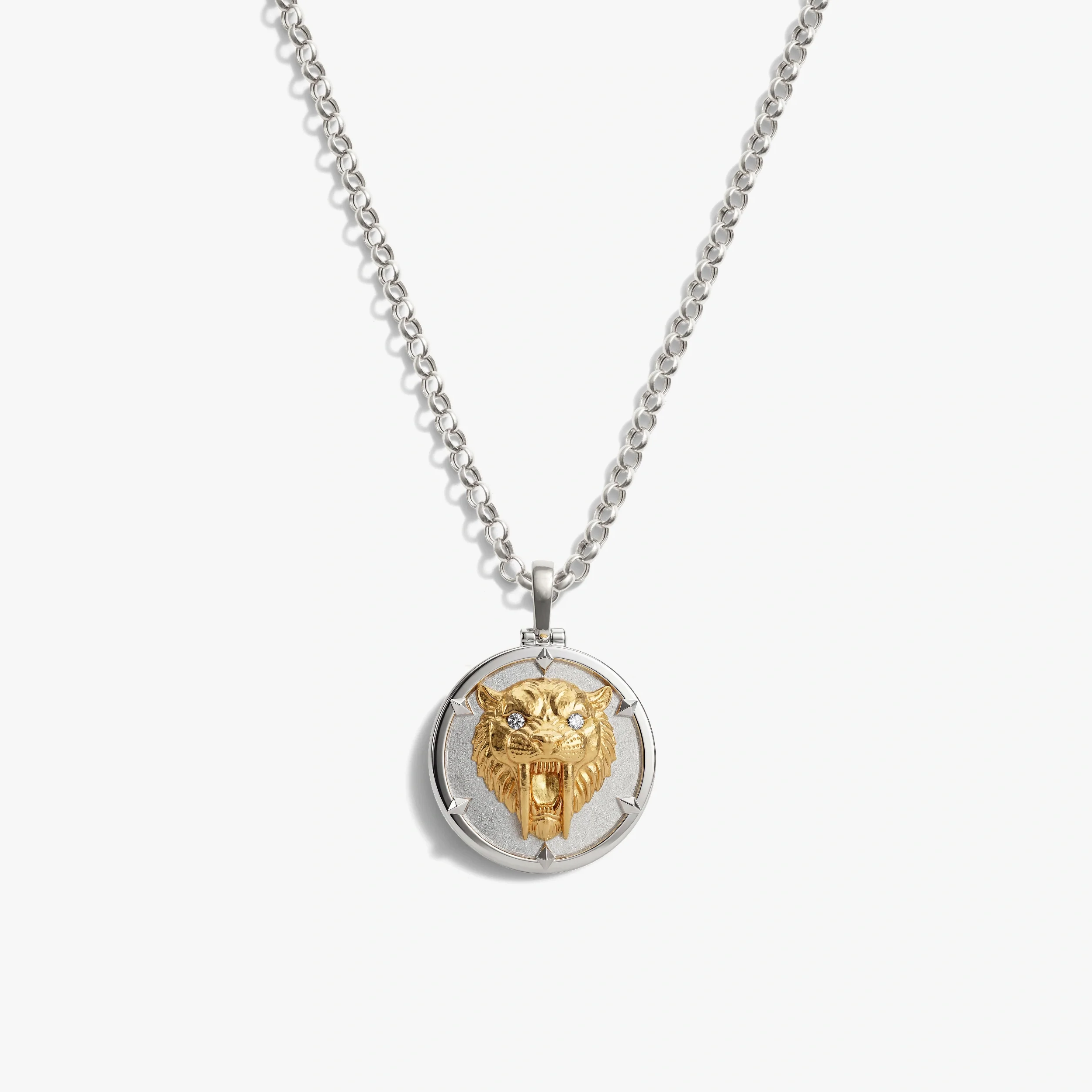 Sapphire Saber-Toothed Cat Necklace