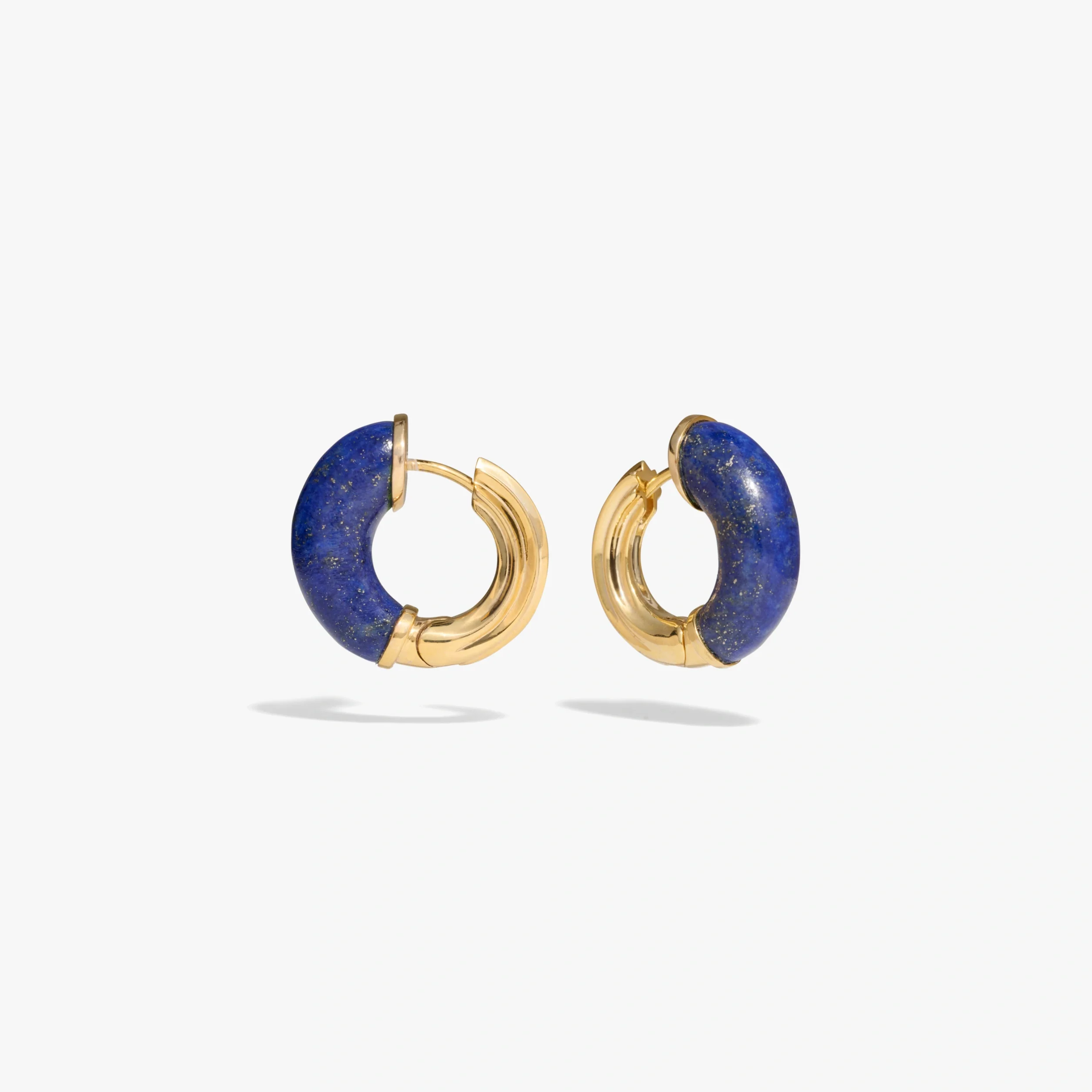 Star-Carved Gemstone Hoops - Image 6