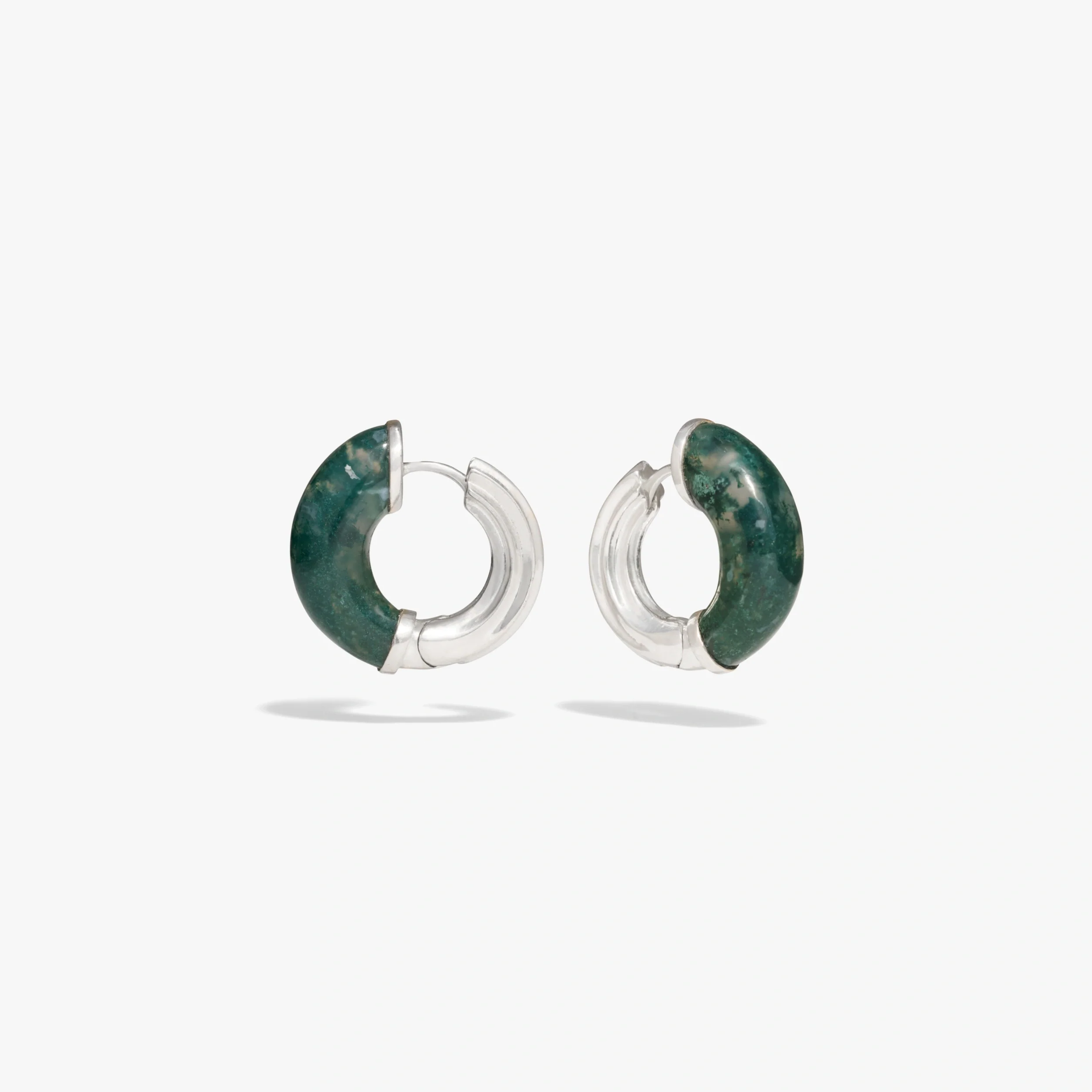 Star-Carved Gemstone Hoops - Image 7