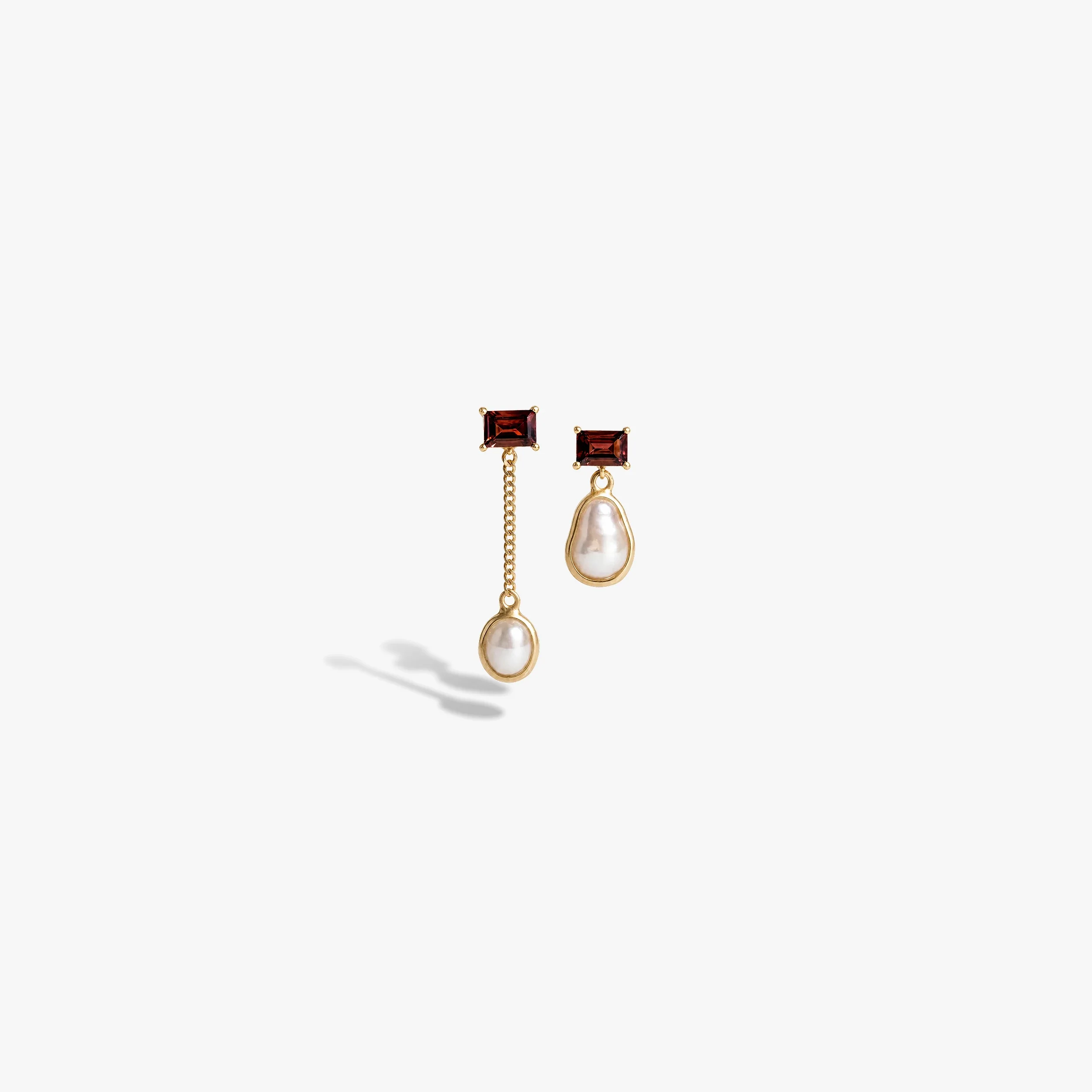 Molten Pearl Asymmetrical Earrings