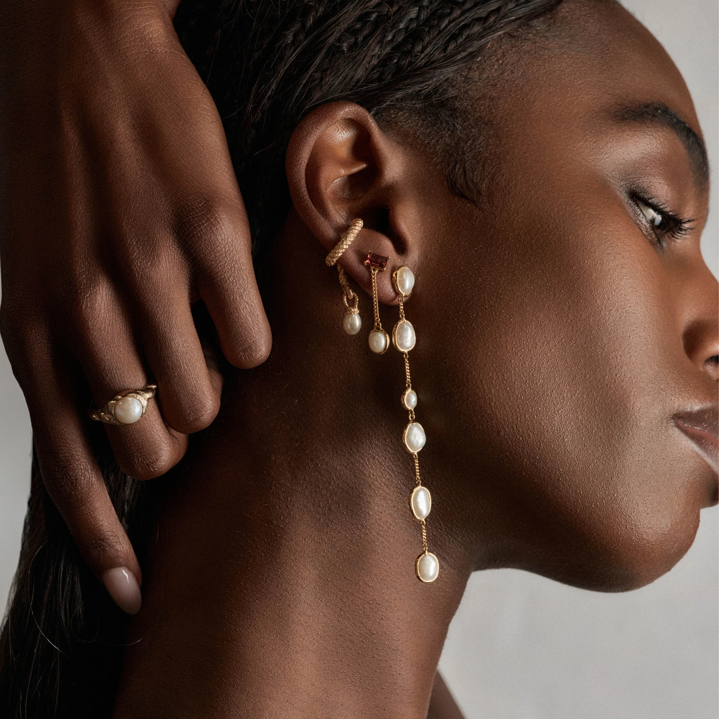 Adorned Pearl Ear Cuff - Image 4