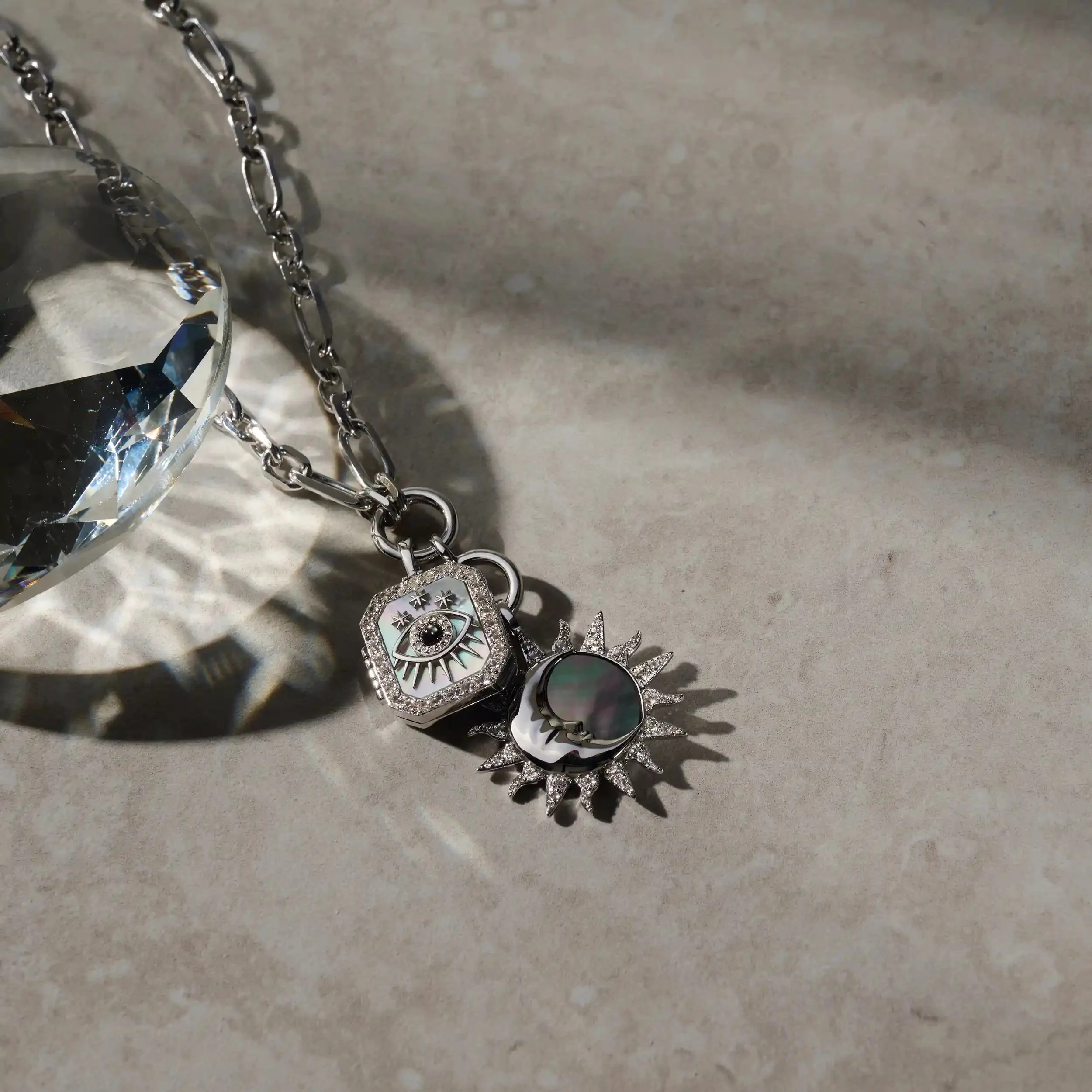 Sun & Moon Black Mother of Pearl Necklace - Image 7
