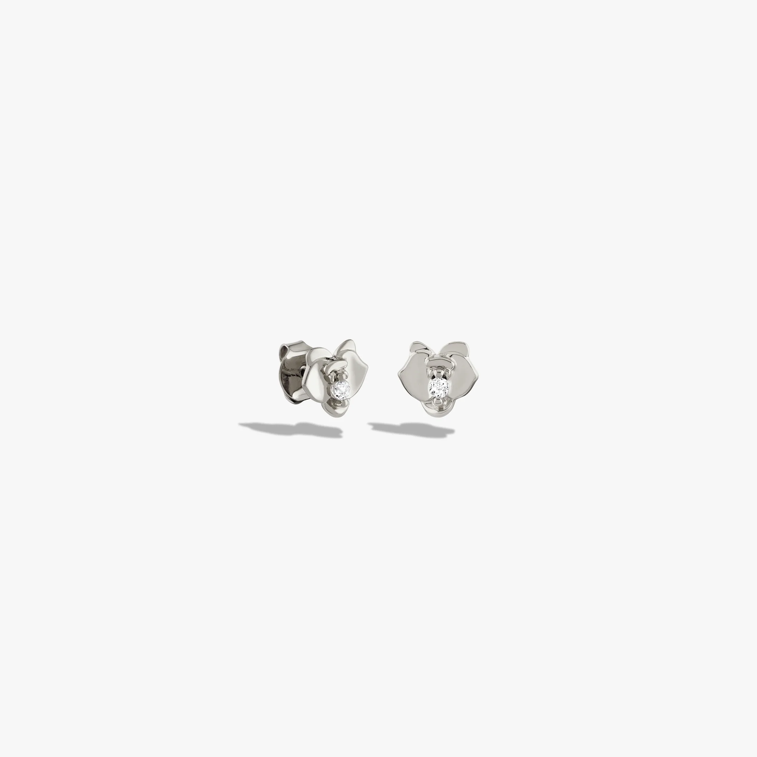 White Topaz Orchid Studs