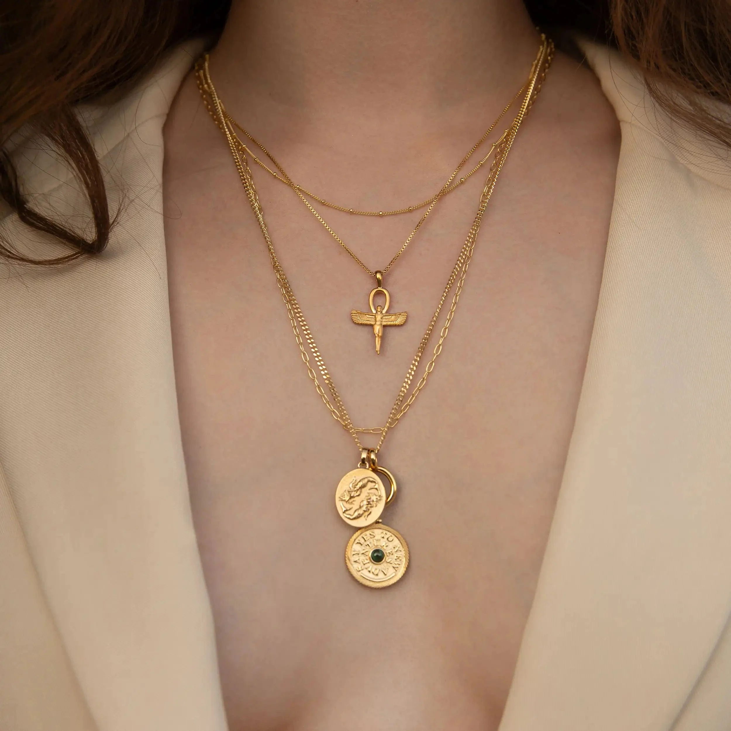 Zodiac Goddess Pendant + Mini Paperclip Chain - Image 2